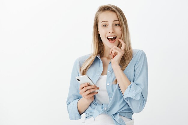 Young European woman with blond hair