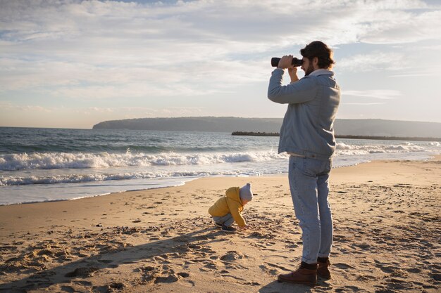 Young family enjoying their trip