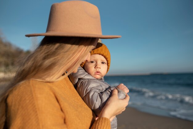 Young family enjoying their trip