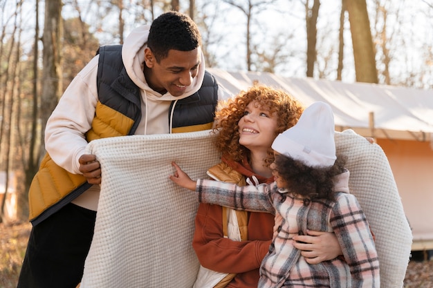 Young family enjoying trips