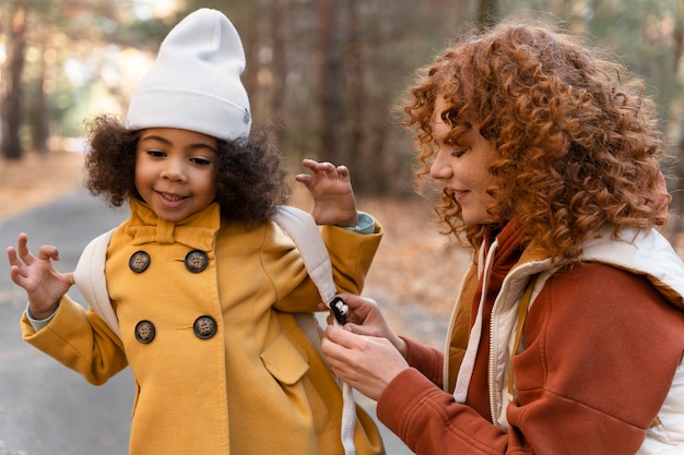 Free photo young family enjoying trips