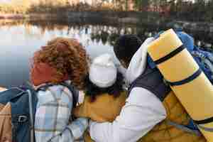 Free photo young family enjoying trips