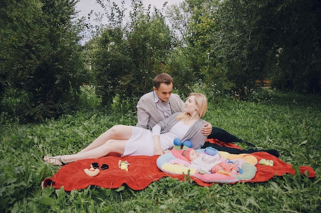 Young family in the park