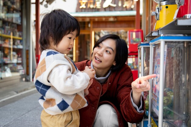 Young family spending time with their toddler