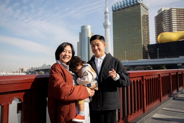 Young family spending time with their toddler