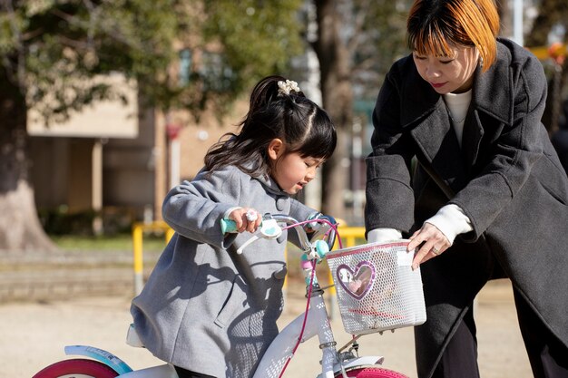 Young family spending time with their toddler