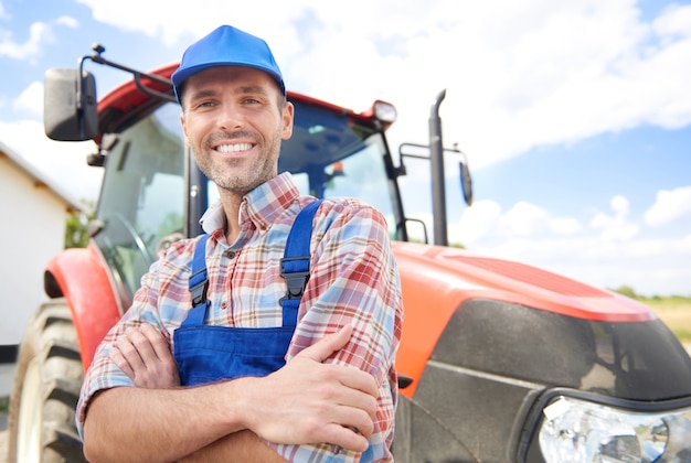 Young farmer taking care of his business