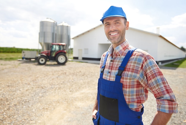 Young farmer taking care of his business