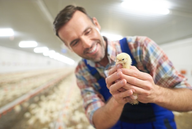 Young farmer taking care of his business