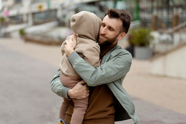 Young father with his baby