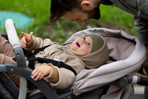 Young father with his baby