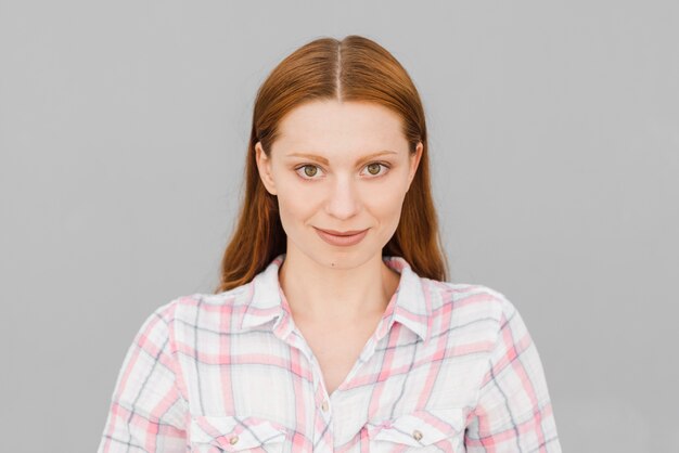 Young female smiling in studio