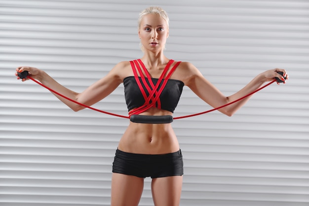 Young fitness woman working out