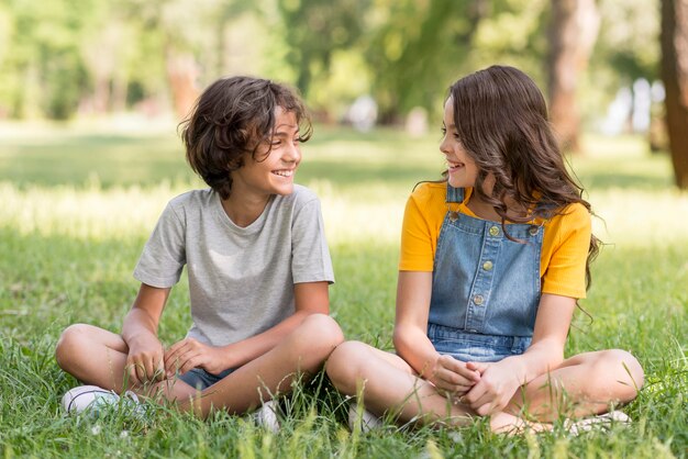 Young friends in park