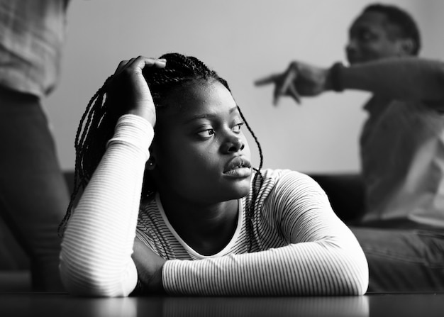 Free photo young girl in an abusive home during covid-19 lockdown