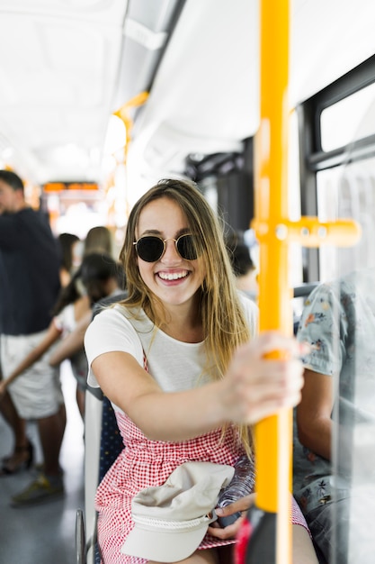 Young girl on the bus