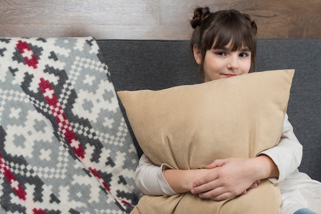 Young girl on couch