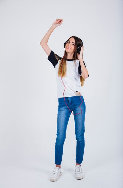 Young girl dancing her favourite song