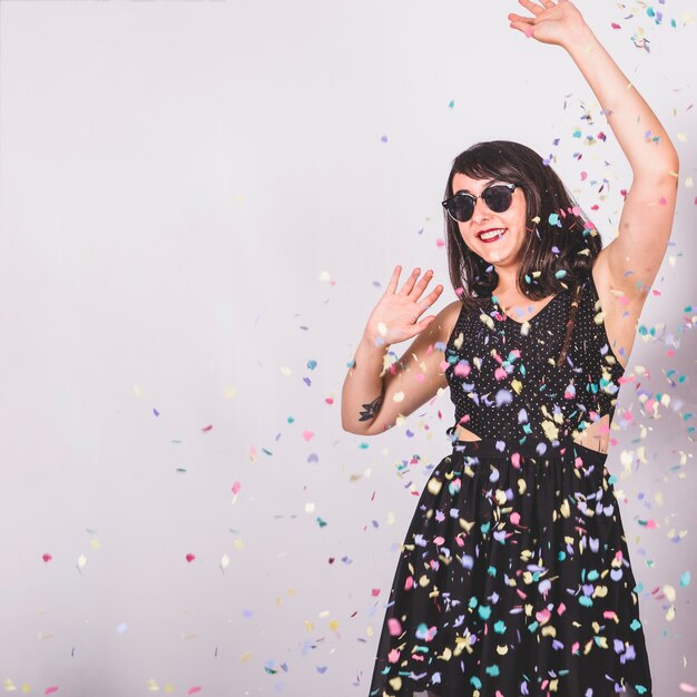 Young girl dancing at party