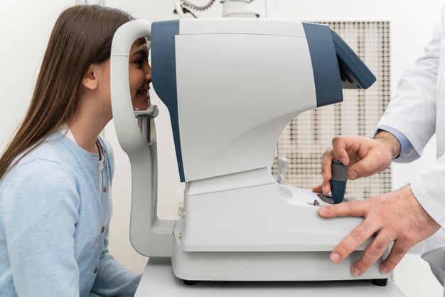 Young girl at eyes consult