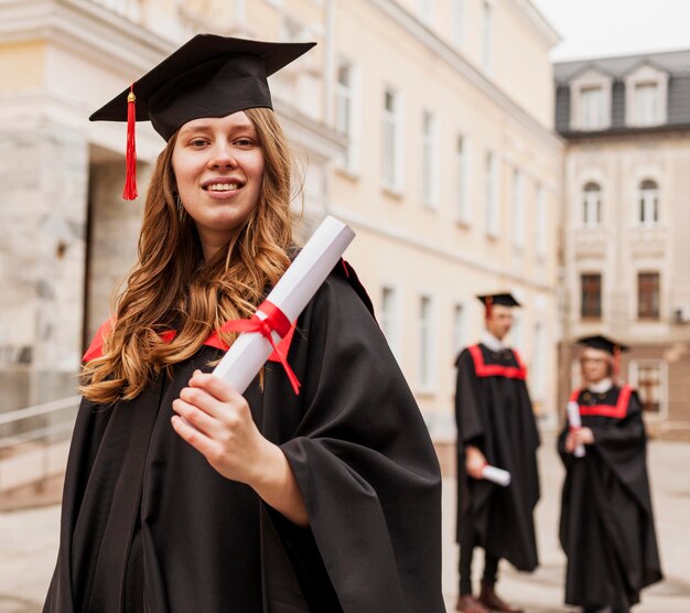 Young girl graduated