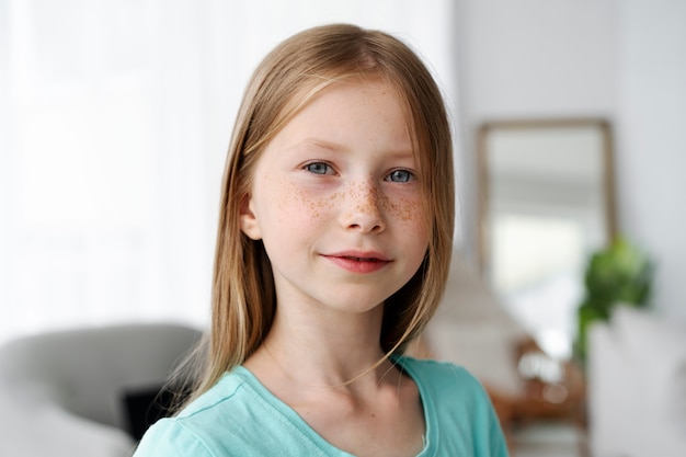 Young girl relaxing at home