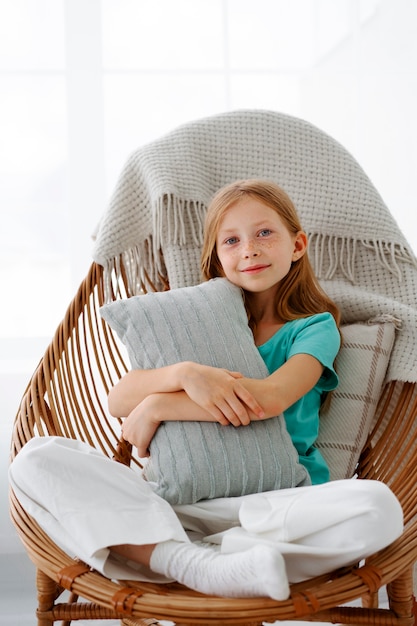 Young girl relaxing at home