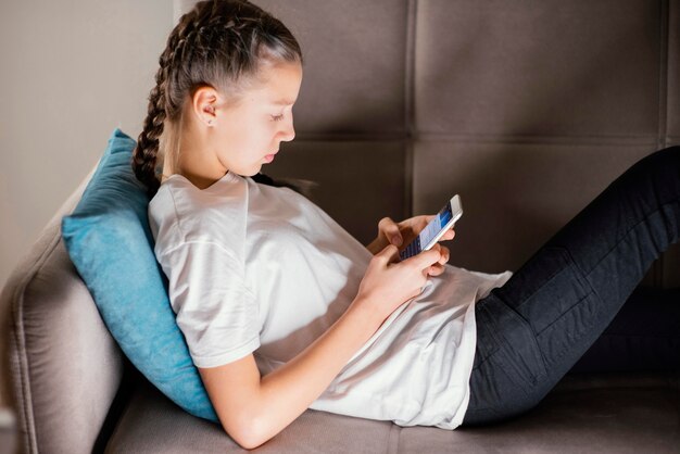 Young girl using mobile