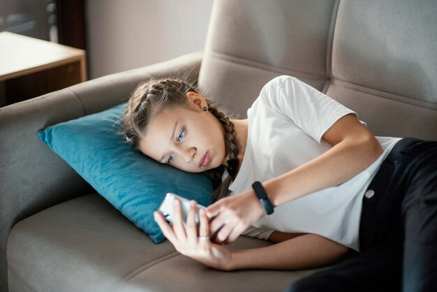 Young girl using mobile