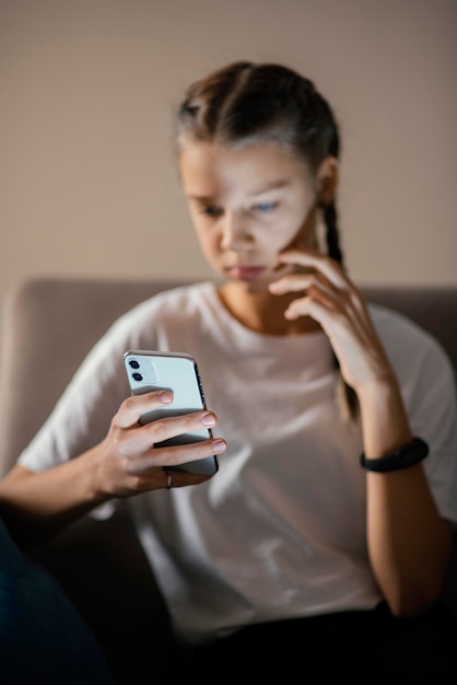 Young girl using mobile