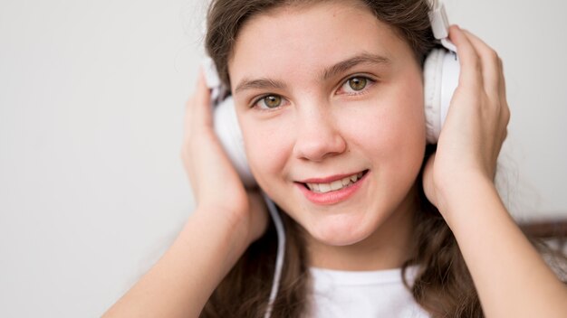 Young girl with headphones