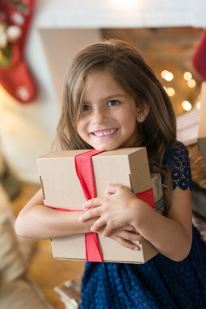 Young girl with a present