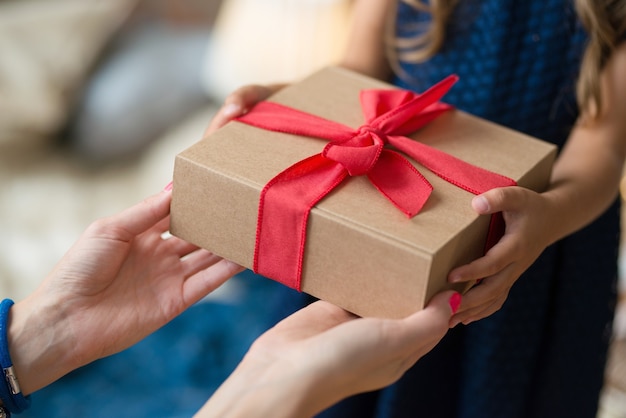 Young girl with a present