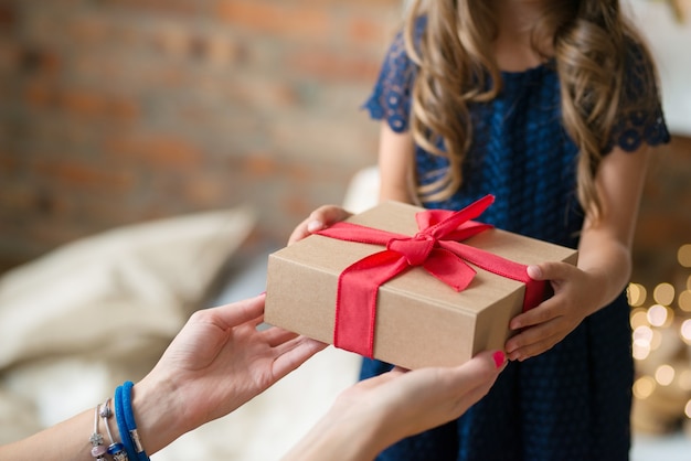 Young girl with a present