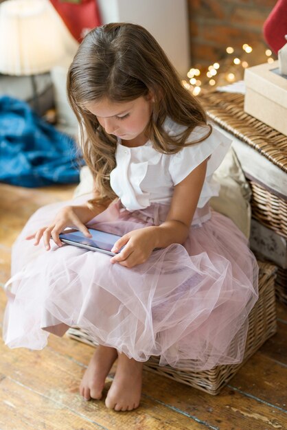 Young girl with a present