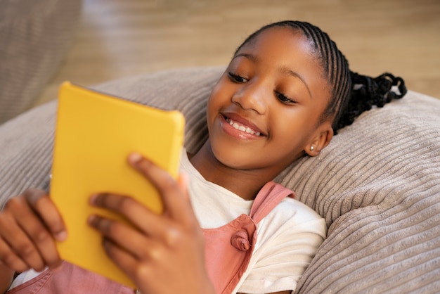 Young girls spending time at home