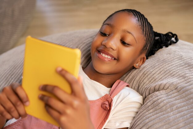 Young girls spending time at home