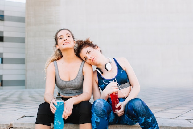 Young girls training together