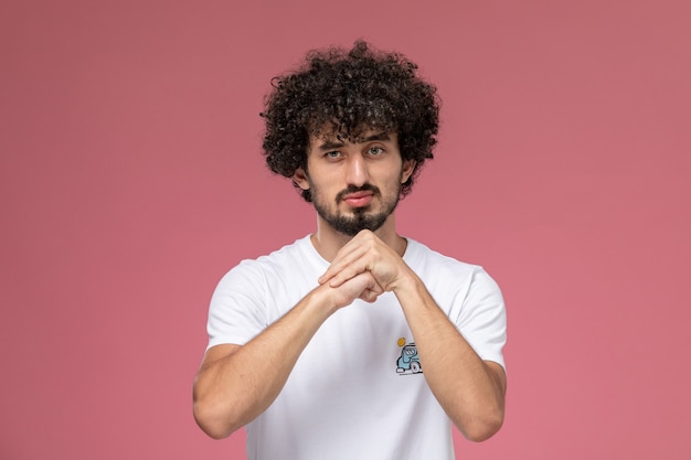 young guy stretching his hands