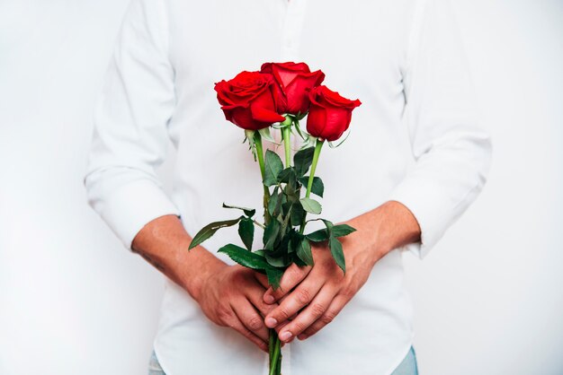 Young guy with fresh blooms