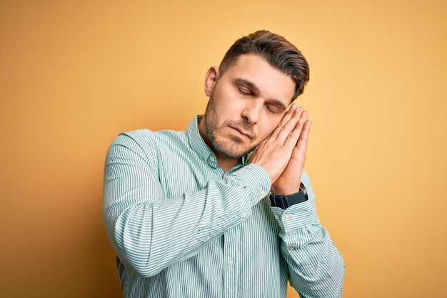 Young handsome man doing gesture