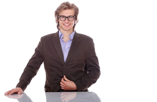 Young and handsome man in glasses