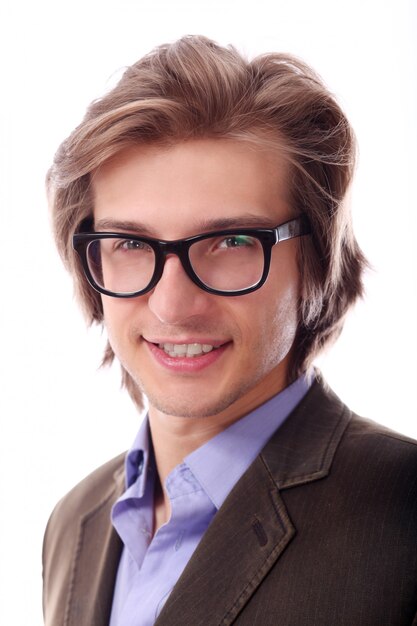 Young and handsome man in glasses