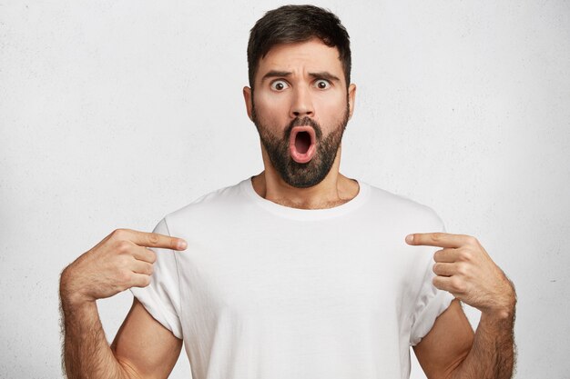 Young handsome man with white T-shirt