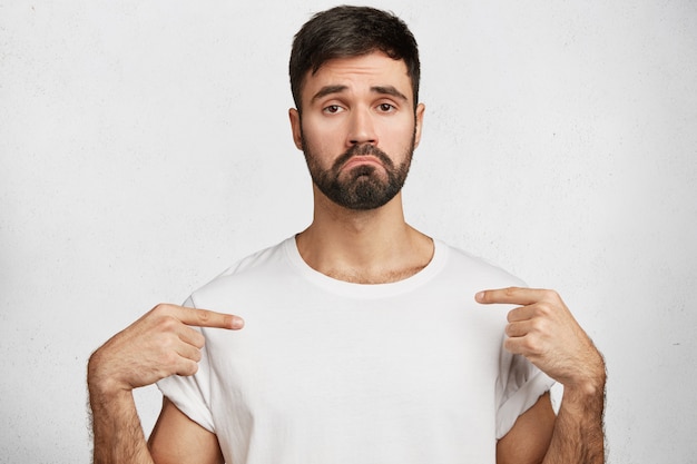 Young handsome man with white T-shirt