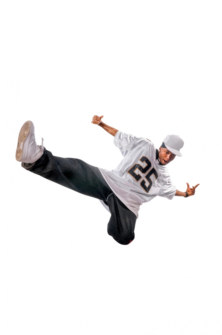 Free Photo young hip-hop dancer on white