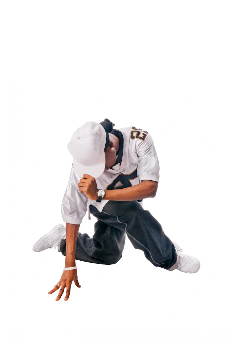 Free Photo young hip-hop dancer on white