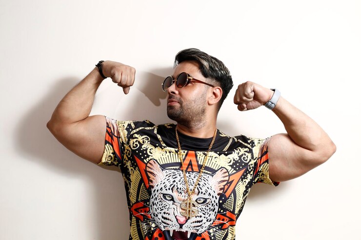 Free Photo young indian man in a fashionable look handsome man wearing sunglasses fashion concept