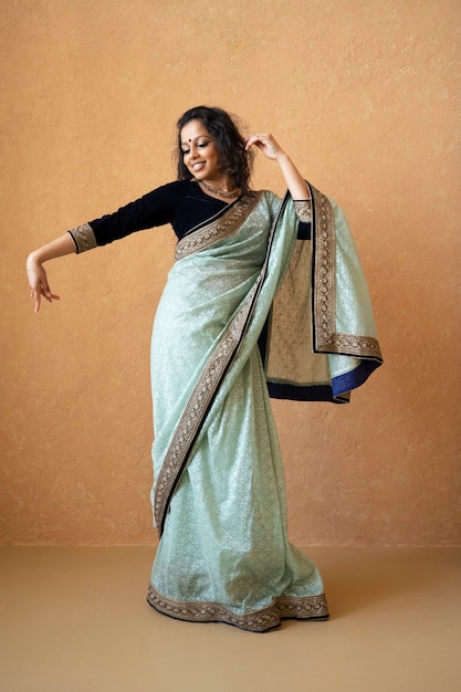 Young indian woman wearing sari