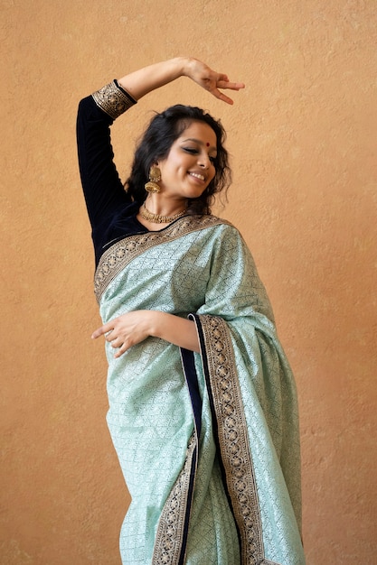 Young indian woman wearing sari